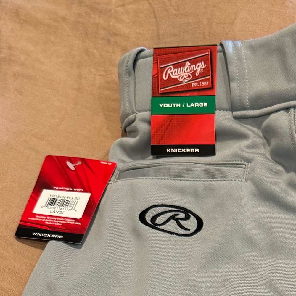 Rawlings Youth Large Baseball Knickers in Grey